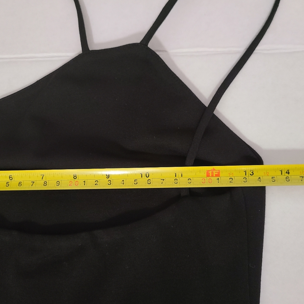 Lovers + Friends NWT Black Offset Halter Stretch Mini Dress Sz S - Picture 9 of 11